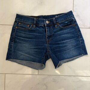 J. Crew Indigo Denim Fray Shorts